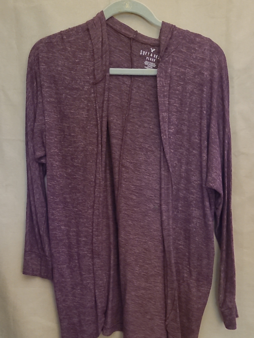 Plush Purple Open-Front Women's Sweater